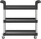 vidaXL - Trolley - 3-laags - 77x34x72 - cm - aluminium - zwart