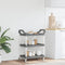 vidaXL - Trolley - 3-laags - 81x41x92 - cm - aluminium - grijs