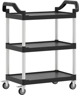 vidaXL - Trolley - 3-laags - 81x41x92 - cm - aluminium - zwart