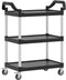 vidaXL - Trolley - 3-laags - 81x41x92 - cm - aluminium - zwart