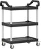 vidaXL - Trolley - 3-laags - 81x41x92 - cm - aluminium - zwart