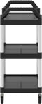 vidaXL - Trolley - 3-laags - 81x41x92 - cm - aluminium - zwart