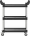vidaXL - Trolley - 3-laags - 81x41x92 - cm - aluminium - zwart