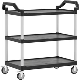 vidaXL - Trolley - 3-laags - 99x50x96 - cm - aluminium - zwart