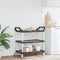 vidaXL - Trolley - 3-laags - 99x50x96 - cm - aluminium - zwart