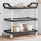 vidaXL - Trolley - 3-laags - 99x50x96 - cm - aluminium - zwart