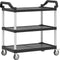 vidaXL - Trolley - 3-laags - 99x50x96 - cm - aluminium - zwart