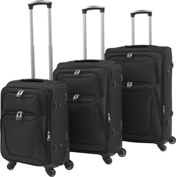 vidaXL - Trolleyset - zwart - 3-delig