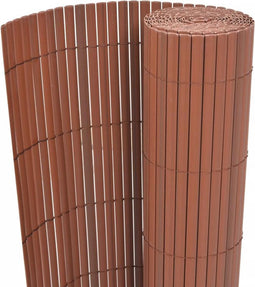 vidaXL - Tuinafscheiding - dubbelzijdig - 90x500 - cm - PVC - bruin