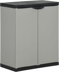 vidaXL - Tuinafvalkast - 68x40x85 - cm - polypropeen - grijs - en - zwart