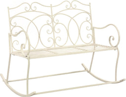 vidaXL - Tuinbank - 104 - cm - ijzer - antiekwit