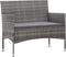 vidaXL - Tuinbank - 105 - cm - poly - rattan - grijs