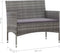 vidaXL - Tuinbank - 105 - cm - poly - rattan - grijs