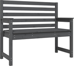 vidaXL - Tuinbank - 109x48x91,5 - cm - massief - grenenhout - grijs