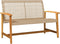 vidaXL - Tuinbank - 112 - cm - poly - rattan - en - acaciahout - beige