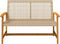 vidaXL - Tuinbank - 112 - cm - poly - rattan - en - acaciahout - beige