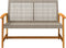 vidaXL - Tuinbank - 112 - cm - poly - rattan - en - acaciahout - grijs