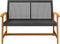 vidaXL - Tuinbank - 112 - cm - poly - rattan - en - acaciahout - zwart