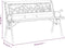 vidaXL - Tuinbank - 116 - cm - massief - vurenhout - en - staal