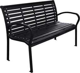 vidaXL - Tuinbank - 116 - cm - staal - en - HKC - zwart