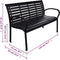 vidaXL - Tuinbank - 116 - cm - staal - en - HKC - zwart