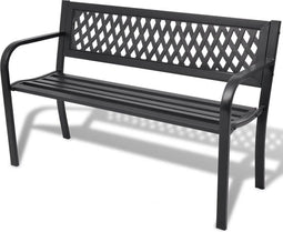 vidaXL - Tuinbank - 118 - cm - staal - zwart
