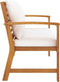 vidaXL - Tuinbank - 120 - cm - en - crèmekleurig - kussen - acaciahout