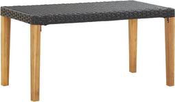 vidaXL - Tuinbank - 120 - cm - poly - rattan - en - massief - acaciahout - zwart