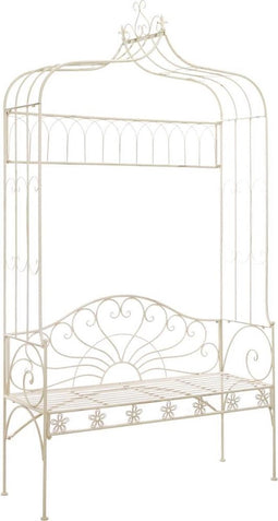 vidaXL - Tuinbank - 122 - cm - ijzer - antiekwit