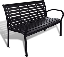 vidaXL - Tuinbank - 125 - cm - staal - en - HKC - zwart