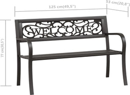vidaXL - Tuinbank - 125 - cm - staal - zwart