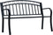 vidaXL - Tuinbank - 125 - cm - staal - zwart