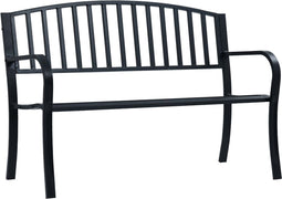 vidaXL - Tuinbank - 125 - cm - staal - zwart