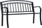 vidaXL - Tuinbank - 125 - cm - staal - zwart