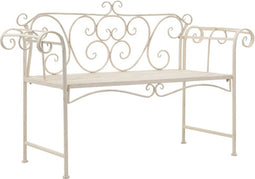vidaXL - Tuinbank - 132 - cm - metaal - antiekwit