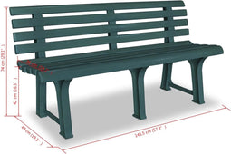 vidaXL - Tuinbank - 145,5 - cm - kunststof - groen