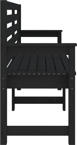 vidaXL - Tuinbank - 159,5x48x91,5 - cm - massief - grenenhout - zwart