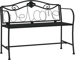 vidaXL - Tuinbank - 2-zits - 104 - cm - staal - zwart