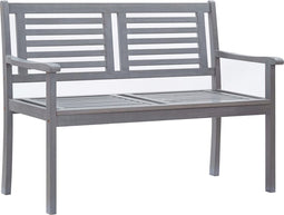 vidaXL - Tuinbank - 2-zits - 120 - cm - massief - eucalyptushout - grijs