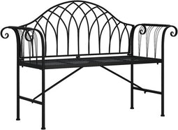 vidaXL - Tuinbank - 2-zits - 128 - cm - staal - zwart