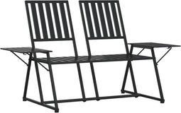 vidaXL - Tuinbank - 2-zits - 165 - cm - staal - zwart