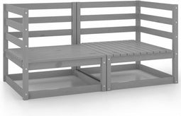 vidaXL - Tuinbank - 2-zits - massief - grenenhout - grijs