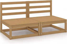 vidaXL - Tuinbank - 2-zits - massief - grenenhout - honingbruin
