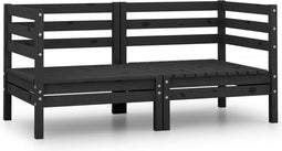vidaXL - Tuinbank - 2-zits - massief - grenenhout - zwart