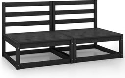 vidaXL - Tuinbank - 2-zits - massief - grenenhout - zwart
