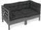 vidaXL - Tuinbank - 2-zits - met - antraciet - kussens - massief - grenenhout