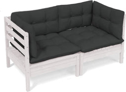 vidaXL - Tuinbank - 2-zits - met - antraciet - kussens - massief - grenenhout