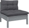 vidaXL - Tuinbank - 2-zits - met - antracietkleurige - kussens - grenenhout