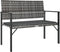 vidaXL - Tuinbank - 2-zits - met - kussen - poly - rattan - grijs