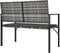 vidaXL - Tuinbank - 2-zits - met - kussen - poly - rattan - grijs